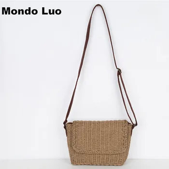 

Women Straw Beach Shoulder Bag Hand Woven Weave Knitted Bag