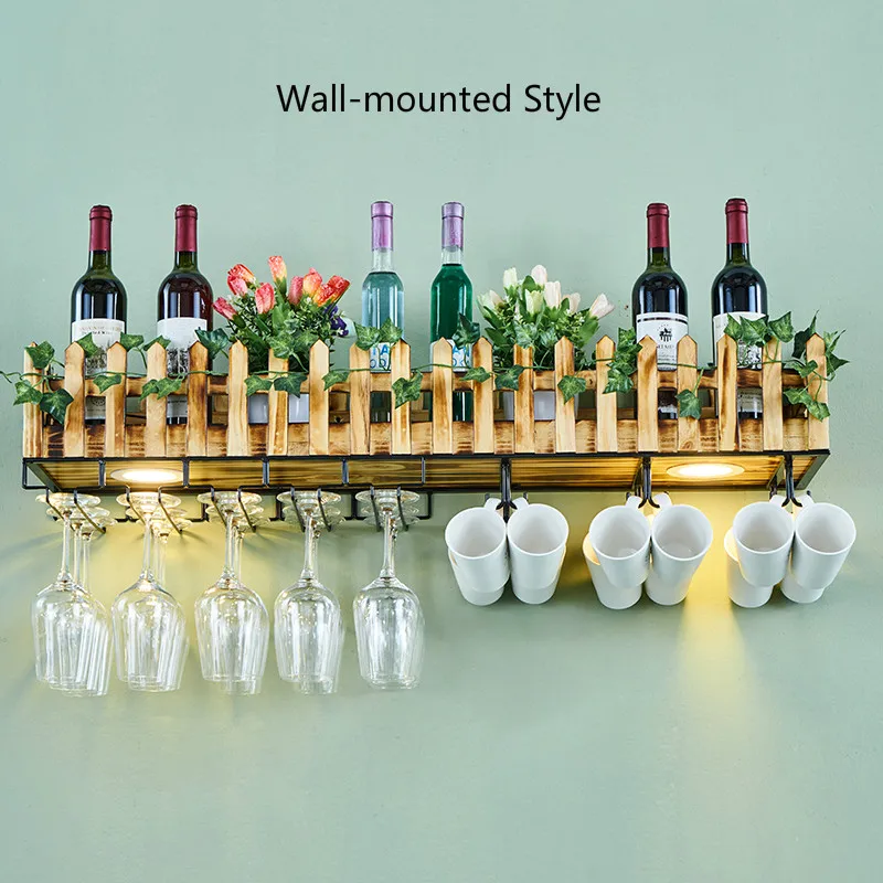 Household Wall Mounted Wine Mug Holders Wall Personality Wine Rack