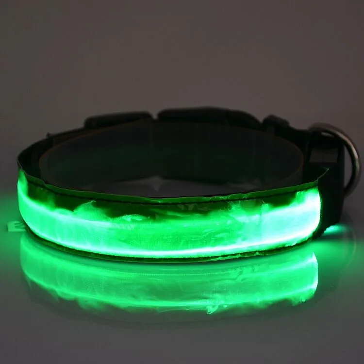 Fd36 собака кошка воротник нейлон огни воротник светоизлучающих LED Pet Воротник Водонепроницаемые ошейник