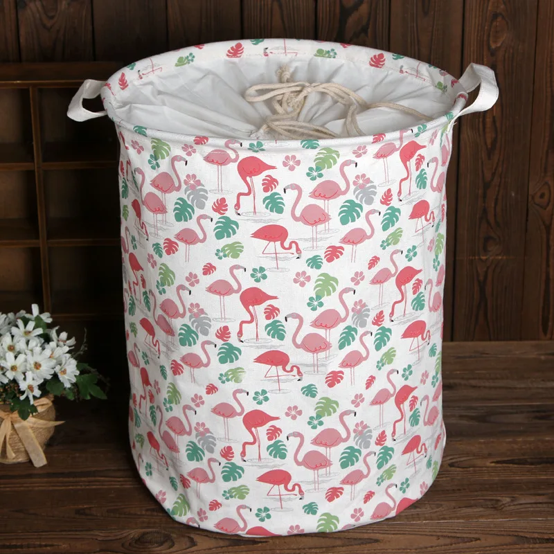

High quality large Cotton Linen Laundry Basket for Dirty Clothes Waterproof Folding Toy Organizer Storage Bucket Home Storage