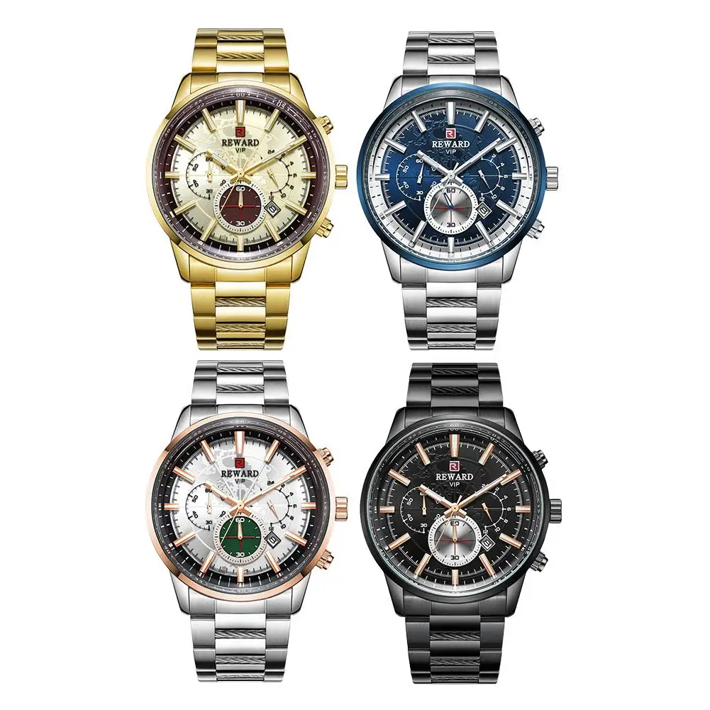 

Men's Quartz Watch Fashionable Leisure Six-Pin Multi-Function Waterproof Stainless Steel Strap Calendar Quartz Watch For Men