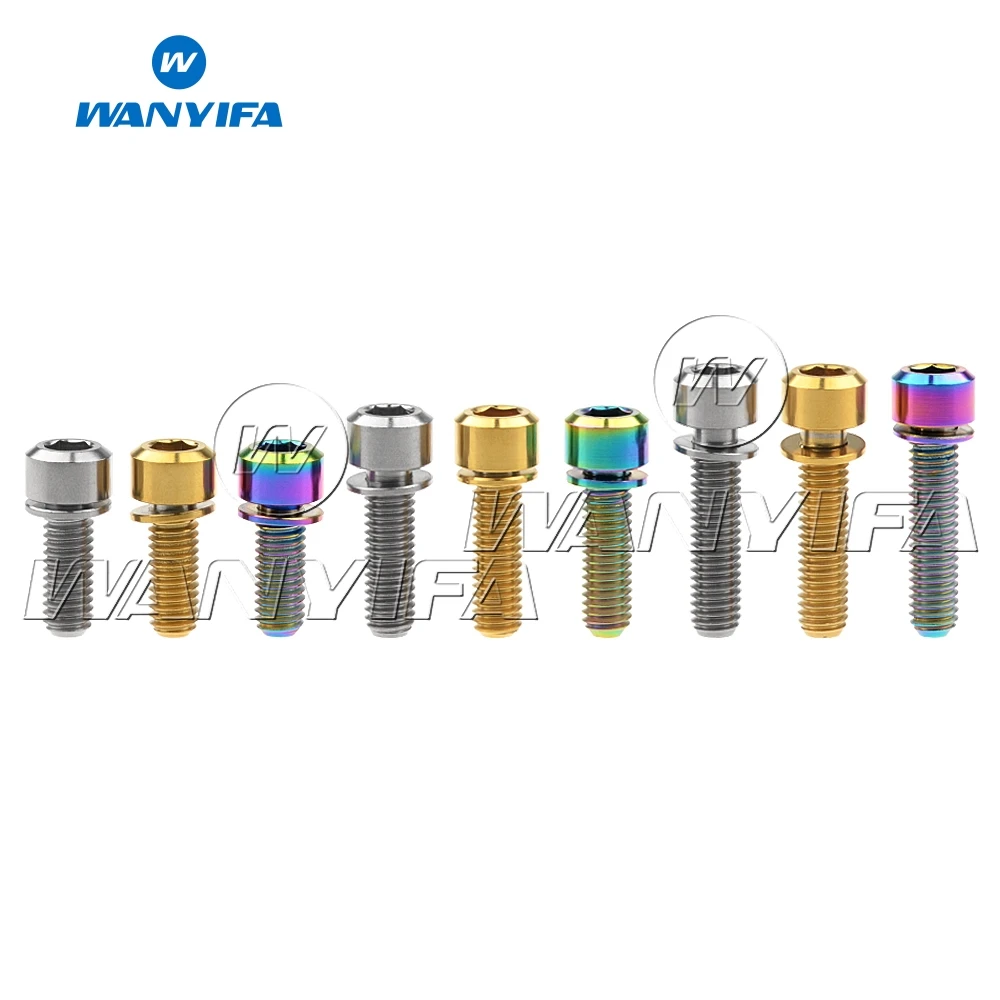 

Wanyifa Titanium Ti M6x 16 18 20 25 35mm Allen Hex Bolt with Washer for Bicycle Disc Brake Upgrade V brake Hub Fixed