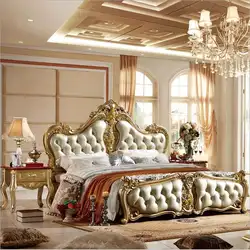 Высокое качество кровать Мода Европейский Французский Резные прикроватная кровать 1,8 м p10052