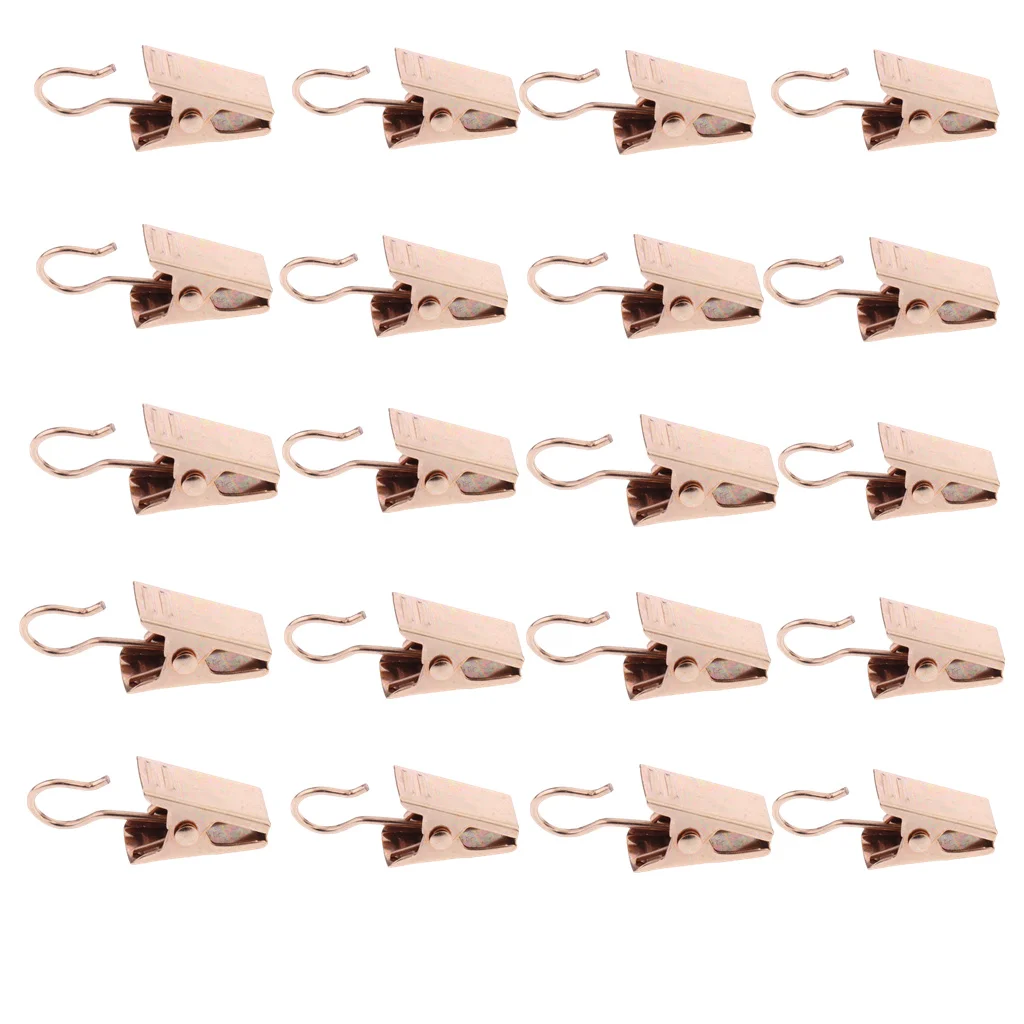20Pieces Heavy Duty Curtain Clips with Hook Spring Clamps Hanger Clips Gold