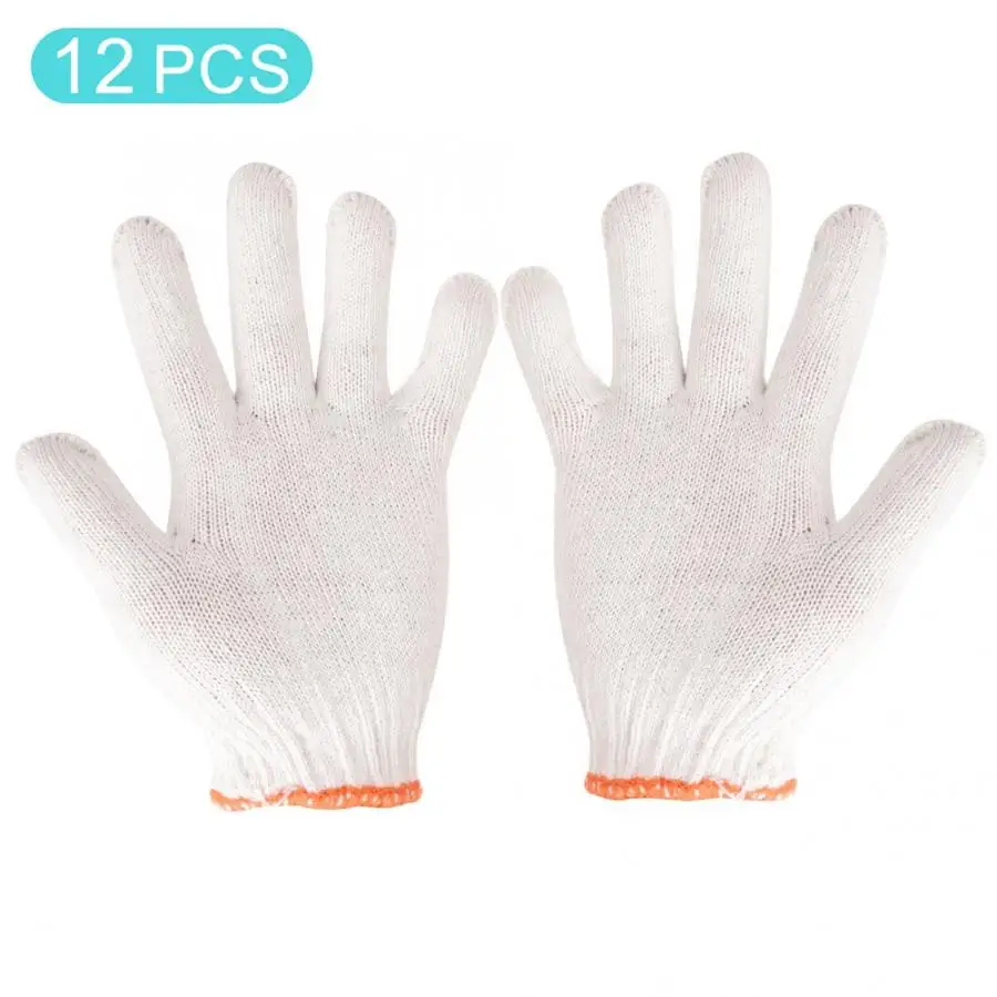 12 пар износостойкие утолщенные хлопчатобумажные пряжи рабочие защитные перчатки горячая распродажа