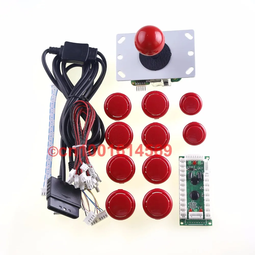 

Free Shipping! New Arcade Game DIY Parts USB PS2 PS3 PC Joystick for Mame Game DIY(1 USB Encoder + 1 Joystick + 10 Button) -Red