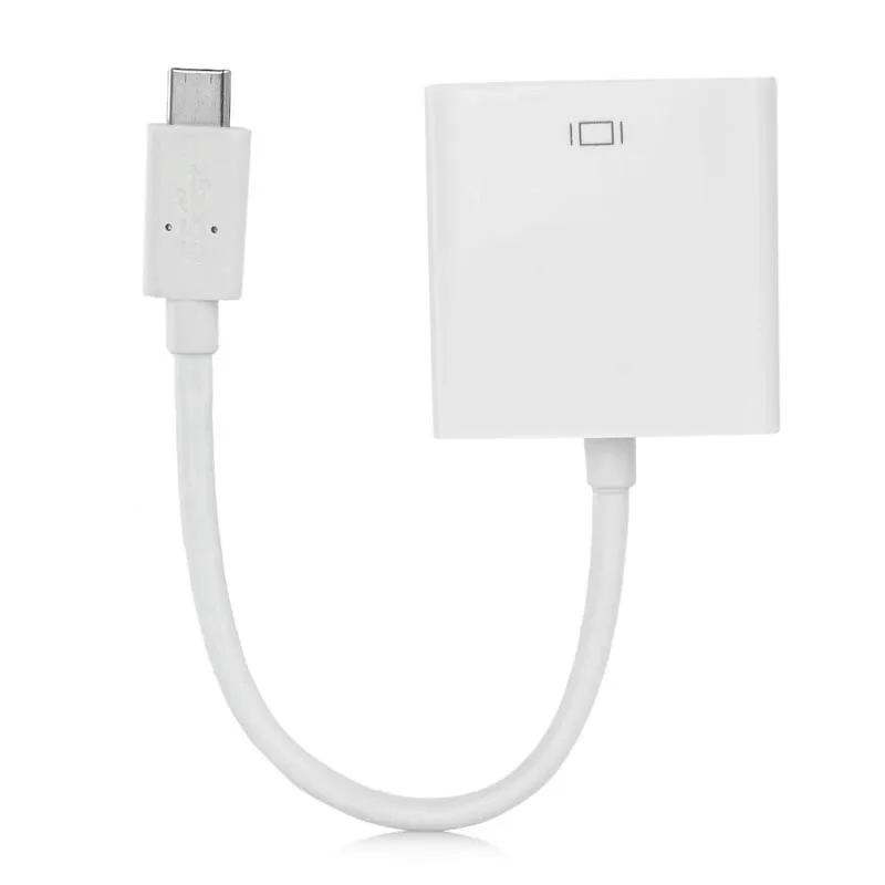 Trumsoon Type-C USB-C to DVI Adapter Male to Female Converter Cable 1080P for New Macbook Projector Monitor