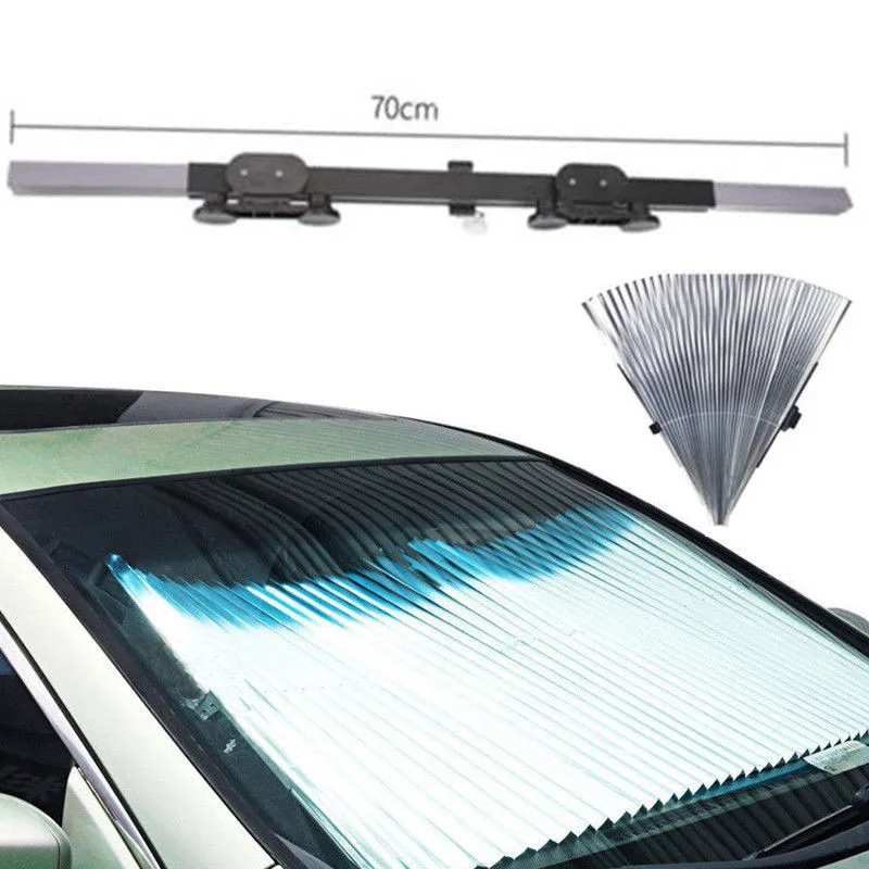 

Triclicks New Car Retractable Front Window Sun Shade Visor Folding Auto Windshield Block