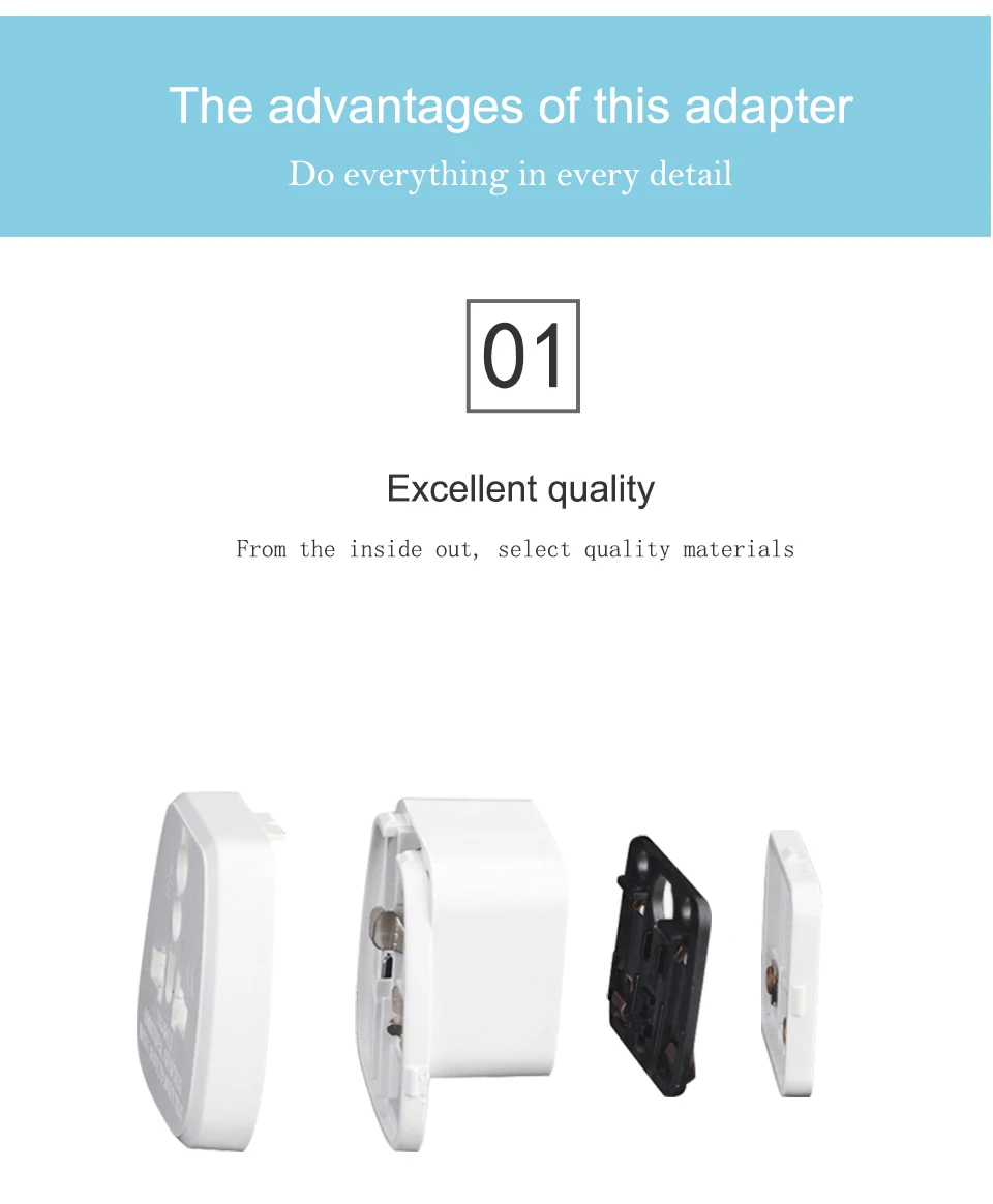 1PC Universal EU US AU to UK Plugs Adaptor Multifunction Travel Wall AC Power Socket Plug Charger Adapter Converter 3 Socket Pin (5)
