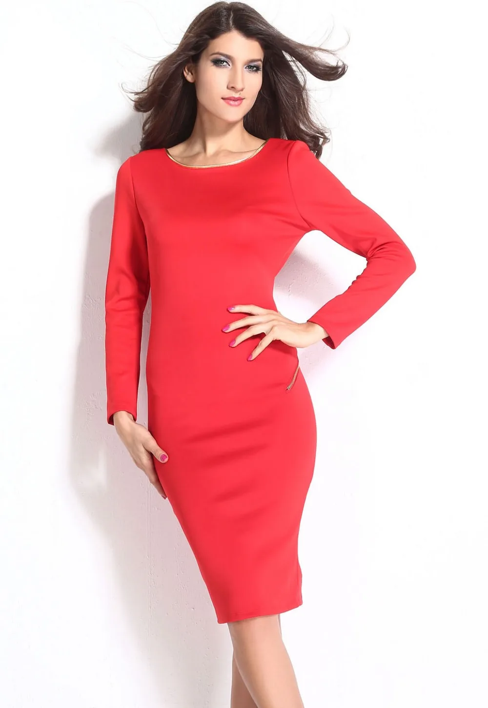 Red-Unique-Open-Back-Slim-Midi-Dress-LC6677-3-5