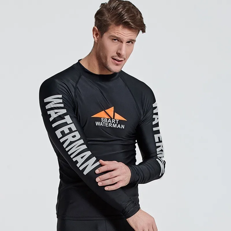 Трико для серфинга мужские рубашки для купания UV защита от сыпи защитный Купальник с длинным рукавом Купальники для фитнеса футболка для мужчин плавание ming Дайвинг костюм