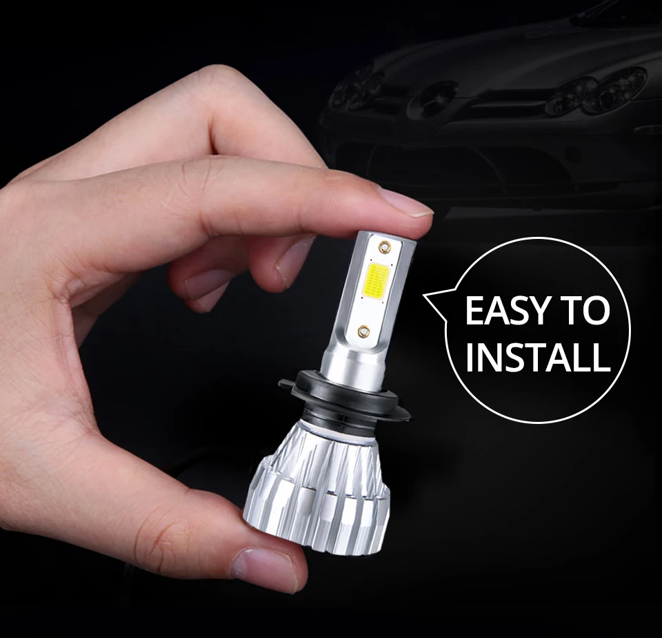 MeeToo H1 LED Fanless 9005 9006 Car Fog Lamp 12V 6500K COB Chip H3 Led Light Bulbs For Cars 5000Lm 50W H11 H9 H8 Luces Led Coche (8)