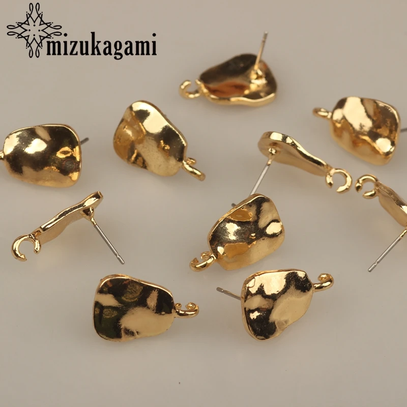 

6pcs/lot Zinc Alloy Stud Earrings Gold Trapezoidal Base Earrings Connectors For DIY Earrings Jewelry Making Finding Accessories