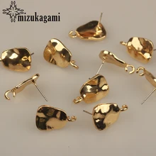6pcs/lot Zinc Alloy Stud Earrings Gold Trapezoidal Base Earrings Connectors For DIY Earrings Jewelry Making Finding Accessories