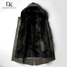 Дусенклейн, мужские теплые меховые куртки, зима, новинка, роскошная длинная Волчья меховая подкладка, пальто, дизайнерский бренд, толстая верхняя одежда, плюс размер, 81E1125