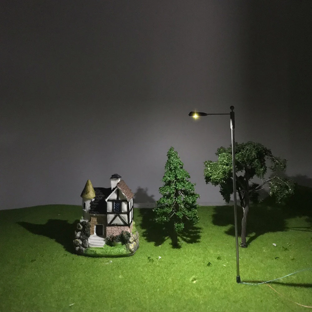 미니 가로등 모델 금속 철도 기차 조명, 체중계 1:75-300, 모래 테이블 빌딩 디오라마 재료 6 개