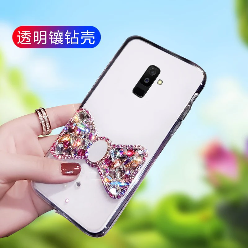 Для samsung A6PLUS 2018 роскошный блестящий чехол для мобильного телефона с бантом