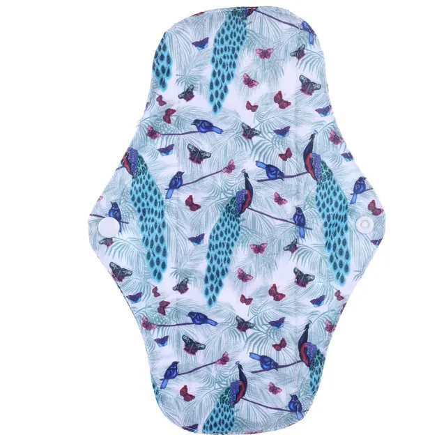 [simfamily] 6+2 Including 6Pcs Reusable Waterproof Regular Flow Menstrual Pads+2Pcs Mini Wet Bag Bamboo Charcoal Material Pads