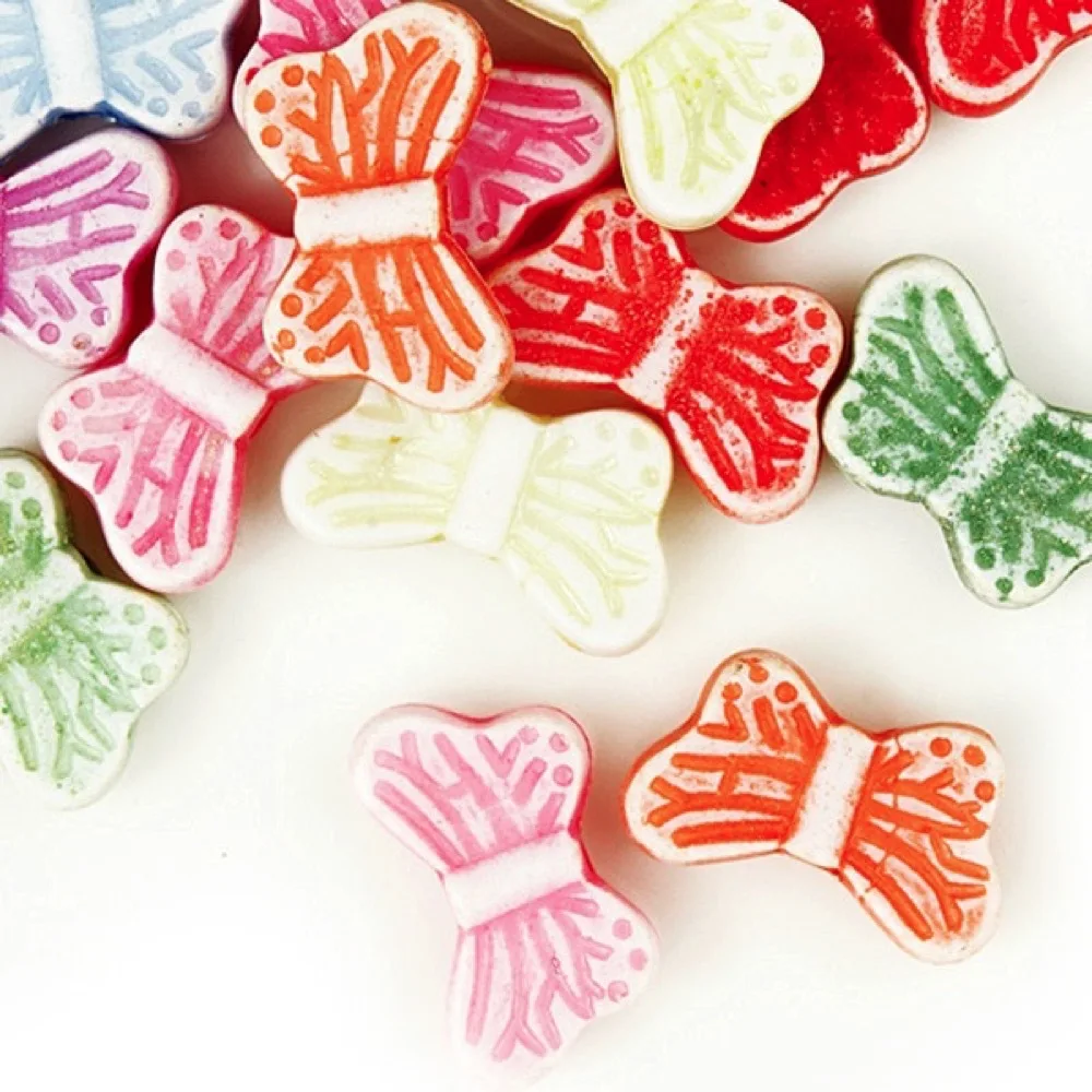 

126PCS/Lot 13x7.5x3.5mm Mixed Color Butterfly Antique Acrylic Cuboids Beads Craft DIY AR0012