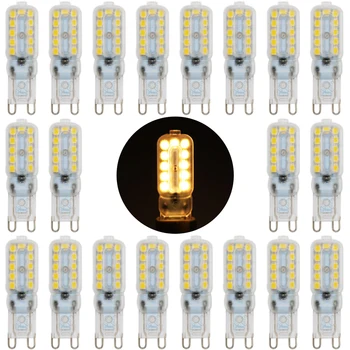 

20PCS 3W SMD 2835 G9 LED Bulb Milky/Transparent 360 Beam Angle Lights 220V G9 LED Lamp Replace 30W 40W Halogen Crystal Spotlight