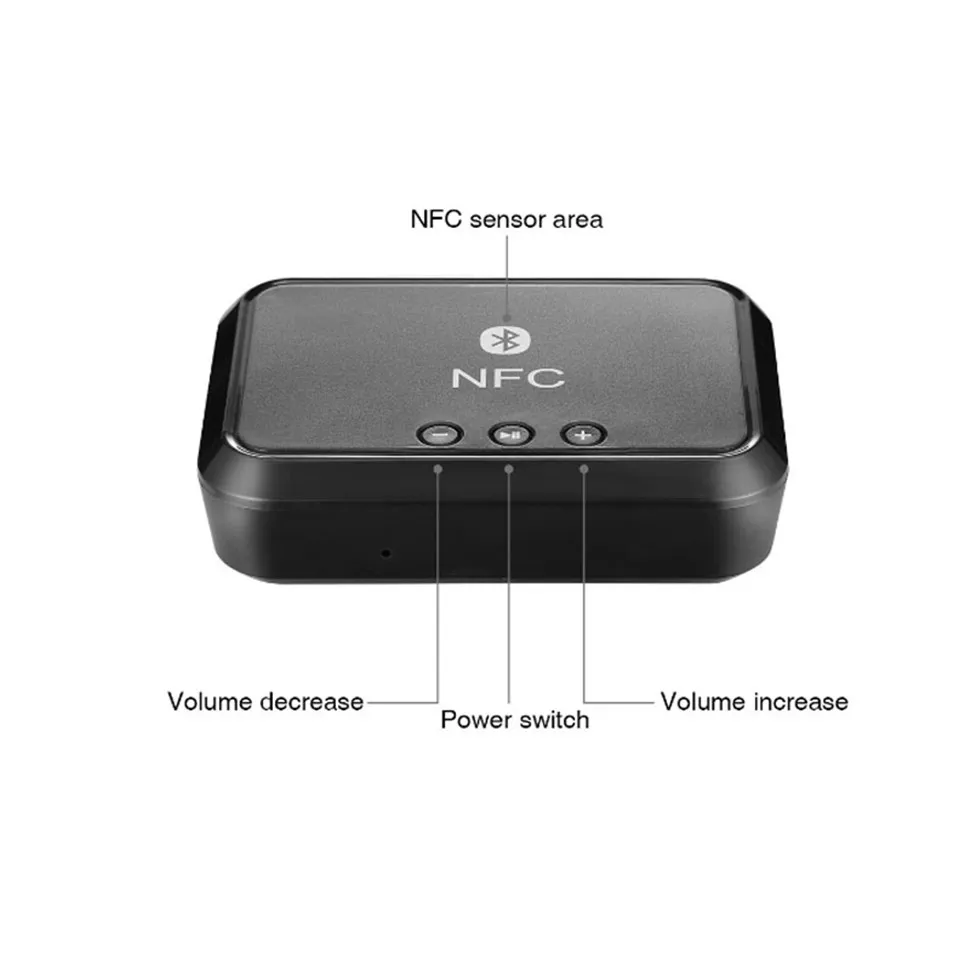 YKSO NFC Wireless Stereo Bluetooth Audio Receiver Portable Adapter Support 3.5mm  RCA Output Music Wireless Adapter (7)
