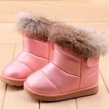 2016 EU21-30 Winter Warm Wool Cloth With Soft Nap Of Rabbit Hair Fur Rubber Soles Children Snow Boots Kids Shoes For Girls Boots