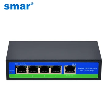 

Smar CCTV 4+1 Port 10/100Mbps Mini PoE Switch Power Over Ethernet IEEE802.3af 48V Network Switch For POE IP Camera System