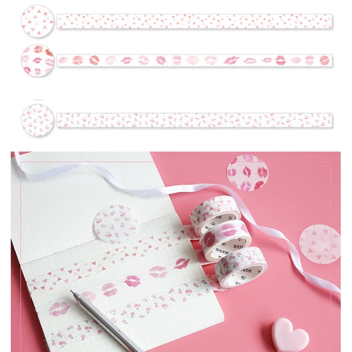 3 рулона/набор васи лента маскирующая набор Подарочная наклейка бумажная маскирующая лента японский подарочный набор васи лента Diy Скрапбукинг наклейка лента - Цвет: Pink