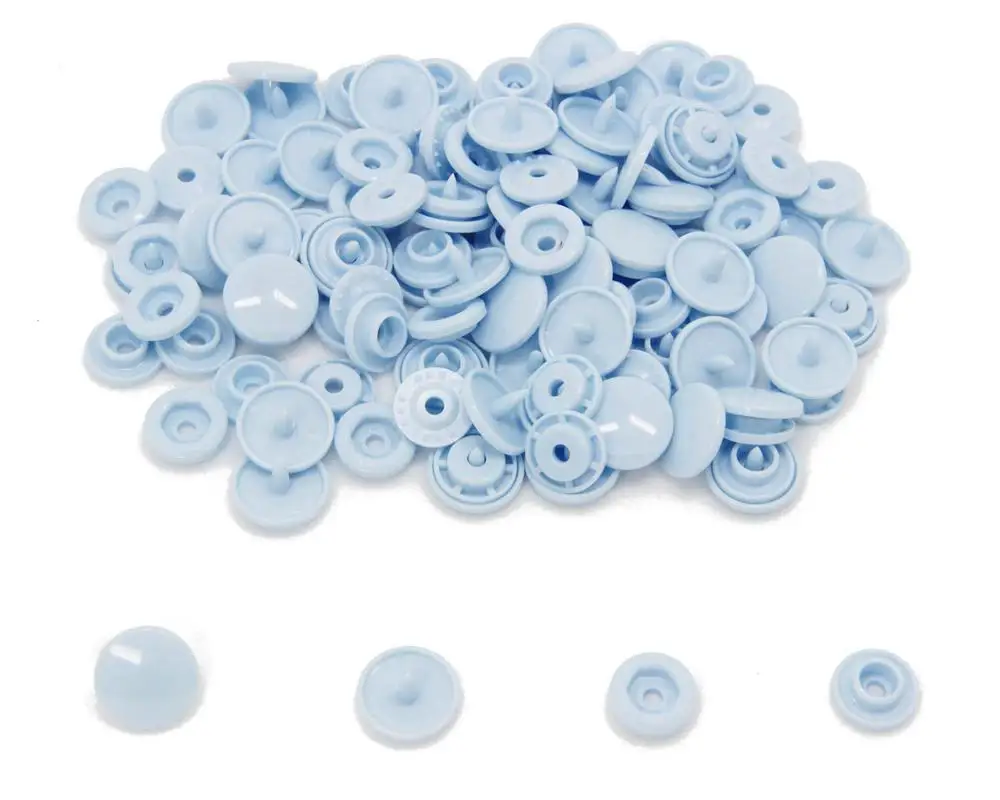 200 Кам Размер 20 Т5 полимерные пластиковые кнопки для детских нагрудников тканевые подгузники - Цвет: B20 - Pastel Blue