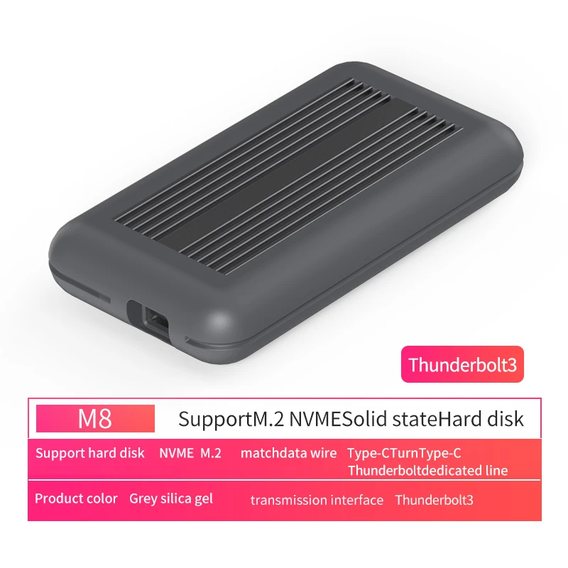 hard disk case 3.5 PCIe thunderbolt 3 m.2 NVME Enclosure ssd box case NVME with  thunderbolt 3 TYPE-C TO TYPE C 3.1 Cable USB3.1 M.2 PCIE SSD laptop hard disk case usb 3.0