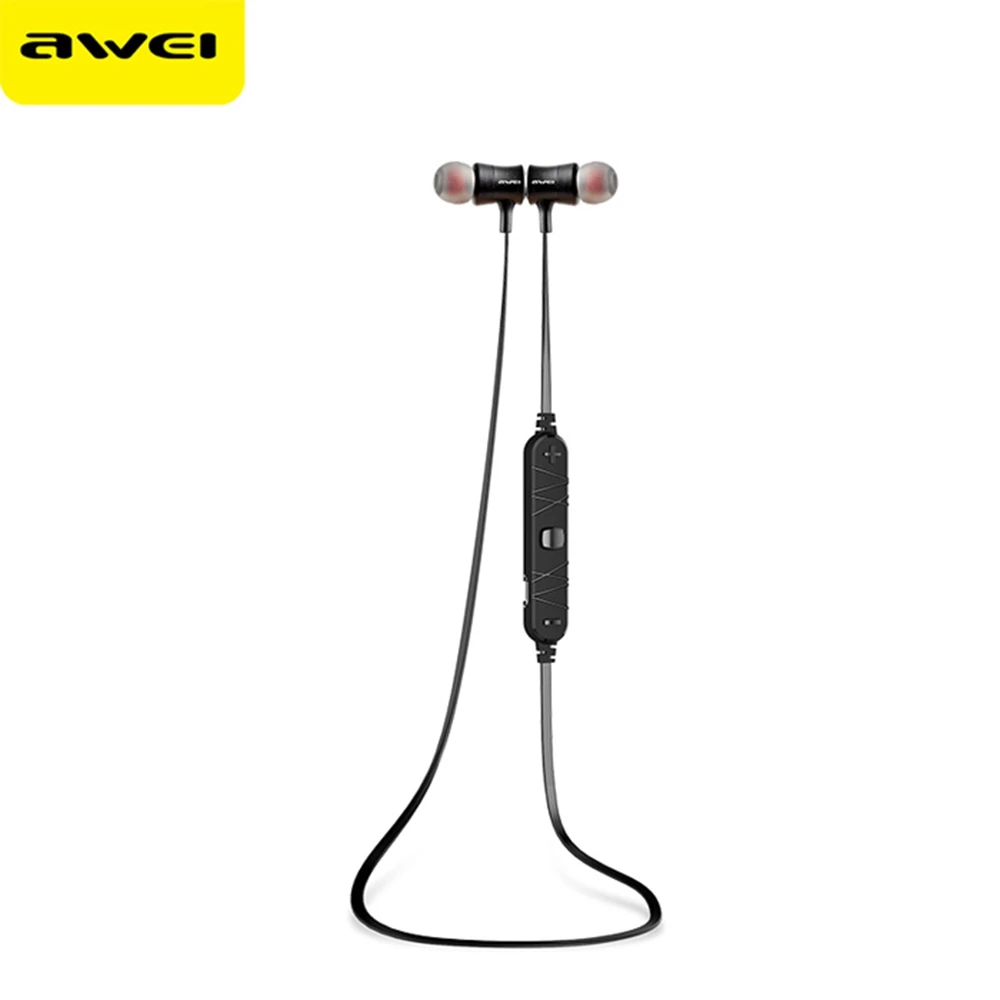 AWEI a921bl Беспроводной спорта bluetooth наушники с микрофоном на шнур Управление Шум