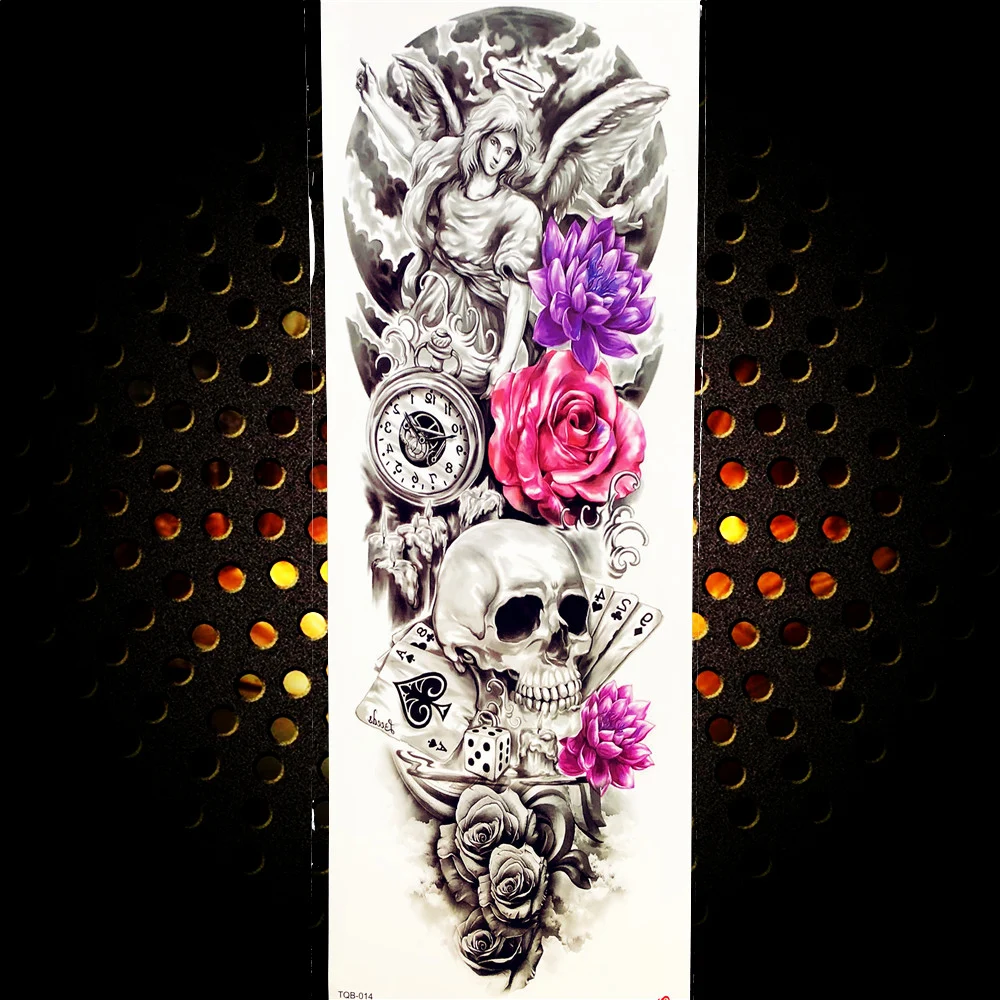 BAOFULI, сексуальные Временные татуировки для мужчин и женщин, с изображением розы, тигра, длинный размер, хна, тело, ноги, искусство, поддельные татуировки, наклейка - Цвет: BTQB014