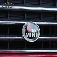 AMBERMILE-emblema de rejilla delantera para coche, pegatinas de Metal para Mini Cooper Countryman R55 R56 R50 R53 R60 R61 F54 F55 F56, accesorios