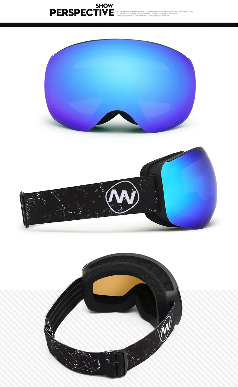 NANDN Brand Ski Goggles Men Women Snowboard Goggles Ski Glasses UV400 Protection Snow Skiing Glasses Anti-fog Ski Mask NG10