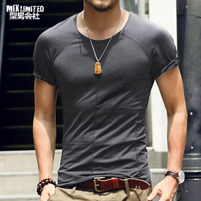 US $11.99 Men's Short Sleeve T-Shirt Fitness Muscle Brand Tops Tees New Summer Slim Men T-Shirt Casual bottom