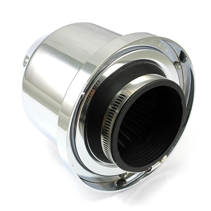 

1* 76MM Universal Hard Plastic High Flow Cold Air Intake Filter Cleaner Silver For Car Accessory