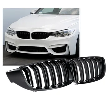

1 Pair Gloss Black Front Kidney Grille Double Slat M4 Sport Style Grill for BMW F32 F33 F36 F82 Cabriolet Coupe
