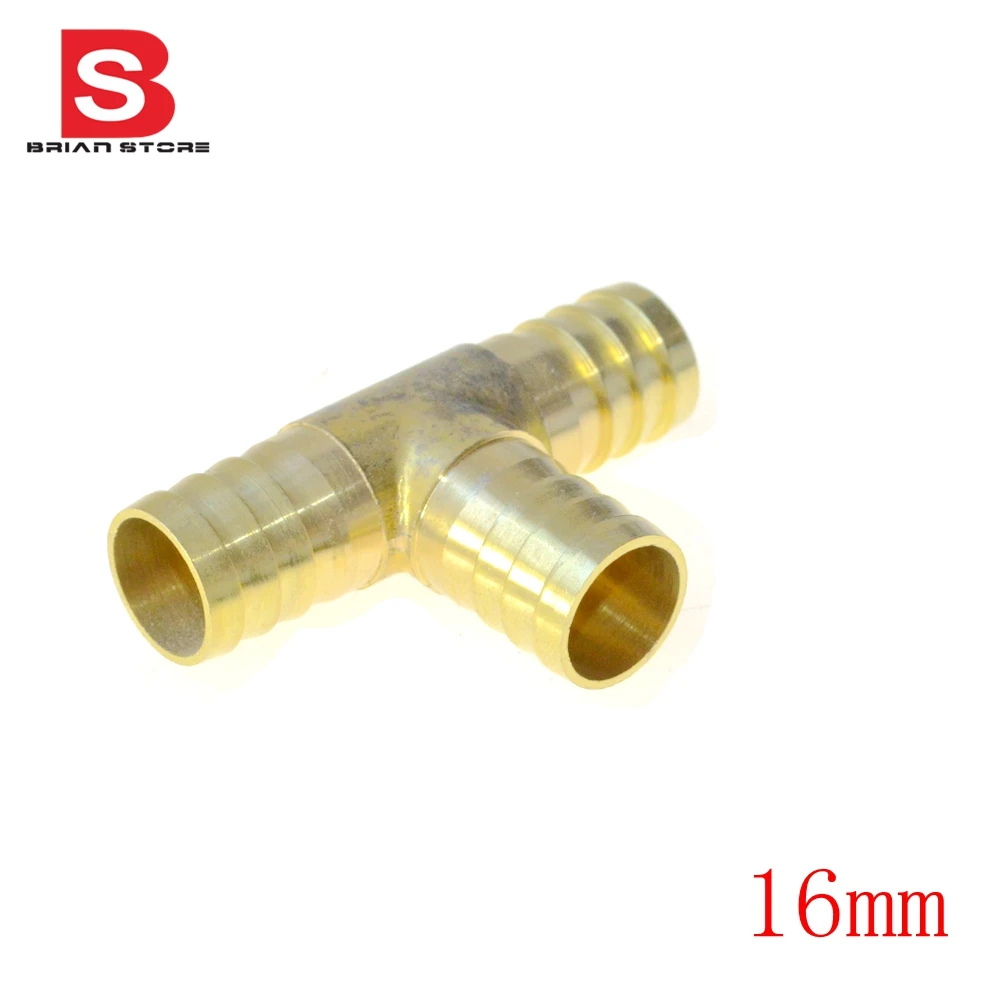 2 Pieces 16mm Hose Barb Dimension 60.5 x 39.5mm Tee Brass Barbed Tube