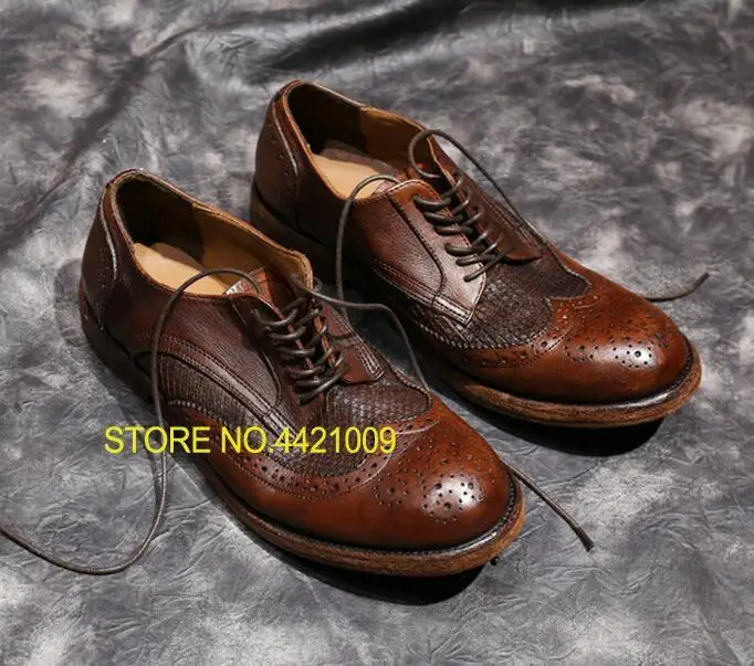 

Mens Handmade Real Leather Desert Oxfords Shoes Work Derby Shoes 2018 Brown Blue Black Italy Retro Autumn Shoes Sapatos Hombre