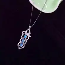 Натуральный лунный камень драгоценный кулон S925 серебро натуральные разноцветные турмалины кулон Цепочки и ожерелья Модные Лаки бобы для женщин, подарок, ювелирное изделие