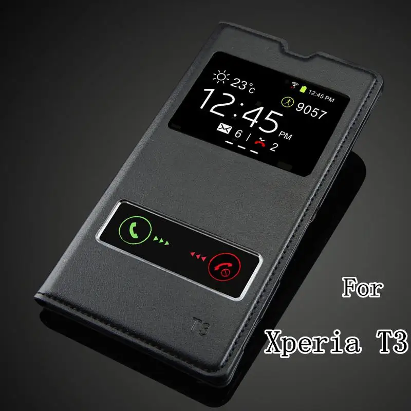 Задняя крышка для sony Xperia T3 M50W D5103 роскошный чехол с окошком обзора высокого качества модный флип-чехол из искусственной кожи чехол для телефона