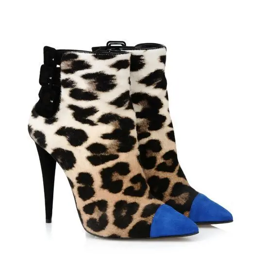 blue leopard print boots