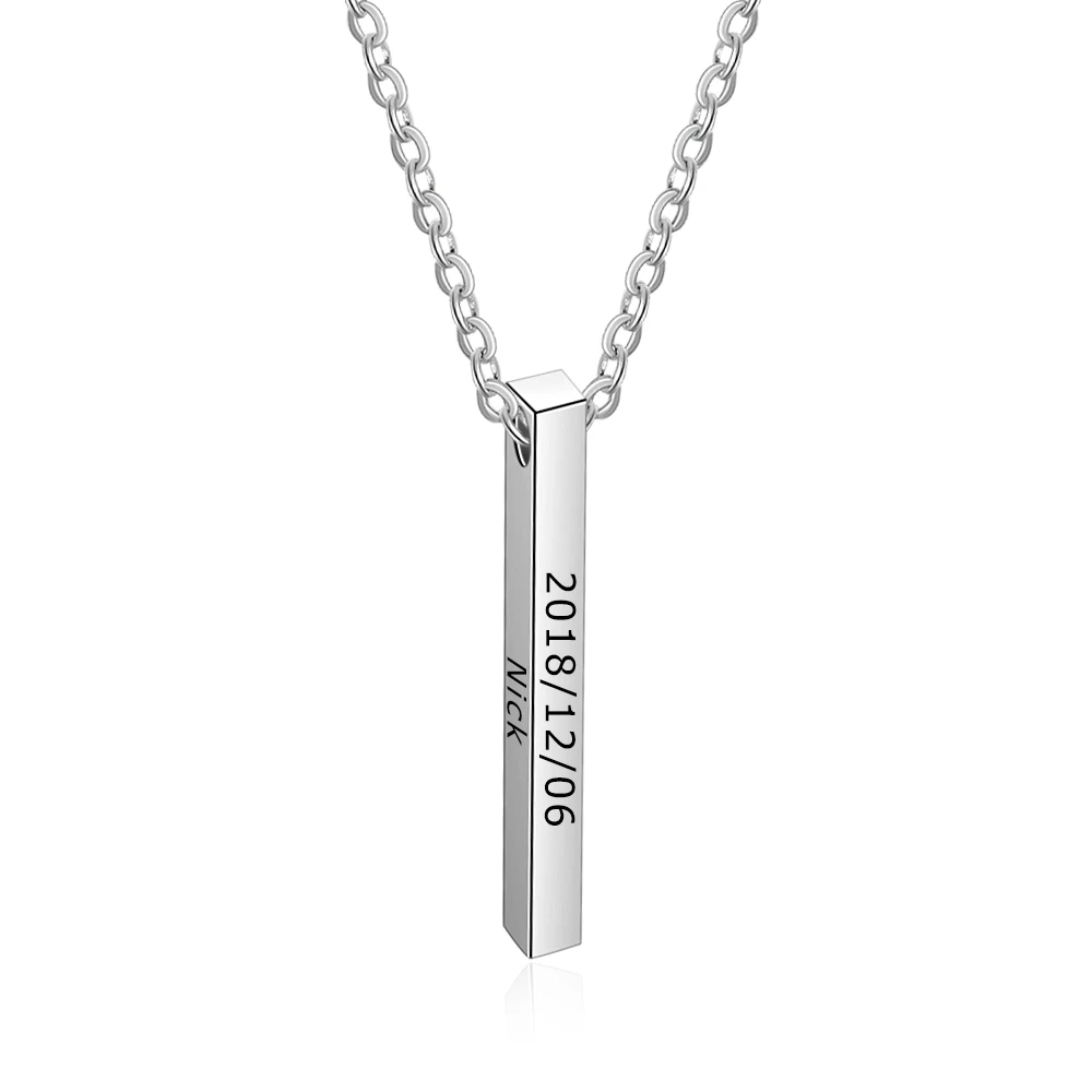Personalized Stainless Steel Necklaces & Pendants 3 Colors DIY 4 Names