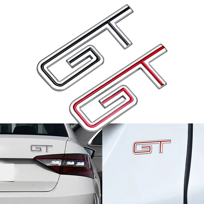 Car Styling Metal GT LOGO Tail Trunk Decal Emblem Sticker For BMW X6 X5 Ford Mustang Focus Mk 1 2 3 7 Mondeo accessories | Автомобили и