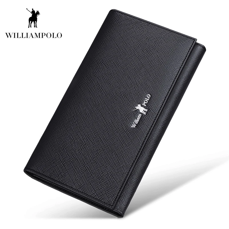 

WILLIAMPOLO 100% Real Leather High Quality Luxury Design Credit Card Holder Wallet Phone Case Hasp Wallet PL185161