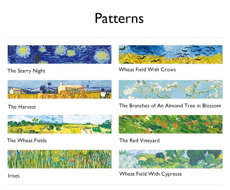Ван Гог Звездная ночь винтажная наклейка лента декоративная осень пшеничное поле Kawaii васи лента миндаль цветение маскирующая лента канцелярские товары