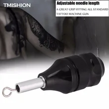 TMISHION Pro Черный татуировки зажим для картриджа 25 мм/1," Круглый Нескользящие сплав татуировки Регулируемая трубка бар с крюком питания