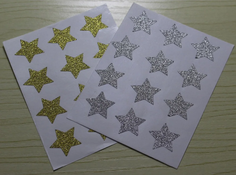 1.9cm Mini glitter star sticker gold & silverin Stickers from Home & Garden on