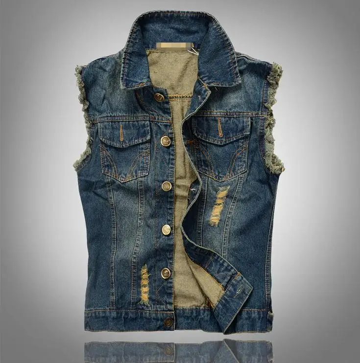 Big size 6XL Denim Vest Men Vests Brand Coats Men's Cowboy Waistcoat
