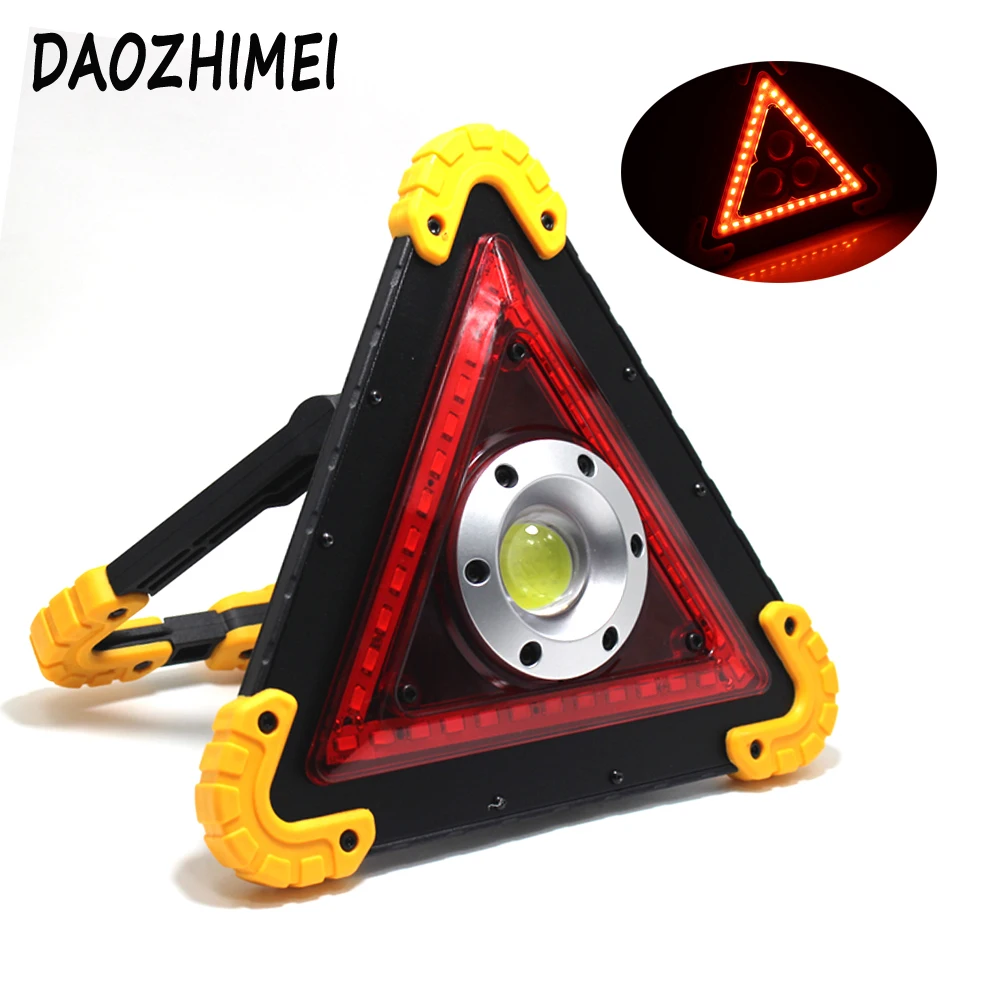 30w Cob Red Led Rechargeable Camping Car Work Light 18650 Battery Floodlight Usb Charging Portable Bank Searchlight